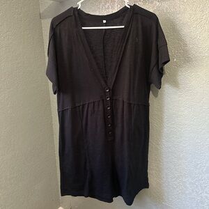 Black button up romper